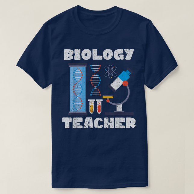 Microscope biolog Science Lab Biology Teacher B T Shirt (Design framsida)
