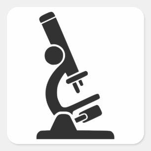 Microscope Silhouette Fyrkantigt Klistermärke