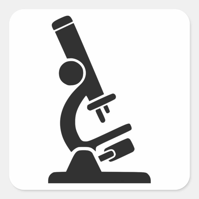 Microscope Silhouette Fyrkantigt Klistermärke (Framsida)