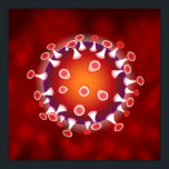 Microscopic Corona Virus Science Red Biology Poster<br><div class="desc">Mikroskopisk Corona Virus Science Covid Red Biology Poster</div>