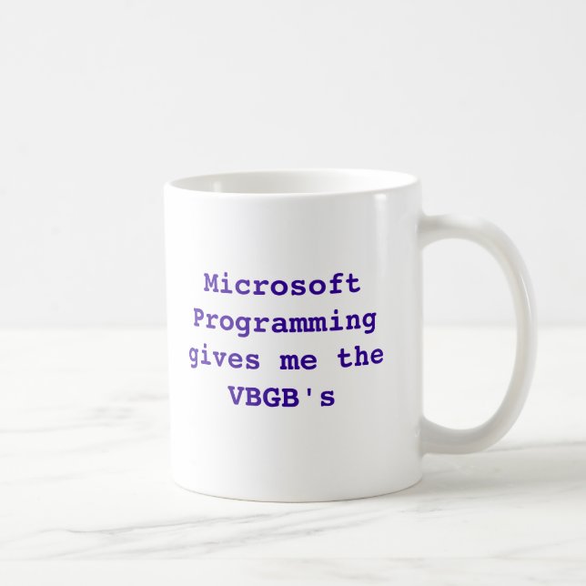 Microsoft att programmera ger mig VBGB'SNA Kaffemugg (Höger)