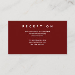 Microsoft Bröllop Burgundy Small Reception Info Tilläggskort