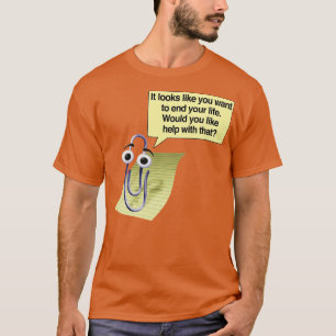 Microsoft Clippy Suicide Assistant Memshirt Paro T Shirt