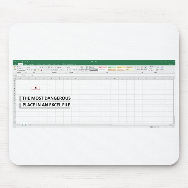 Microsoft Excel Work Mousepad Musmatta (Framsidan)