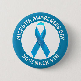 Microtia Blå medvetandedag band Knapp