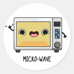 Microwave Funny Pun Runt Klistermärke