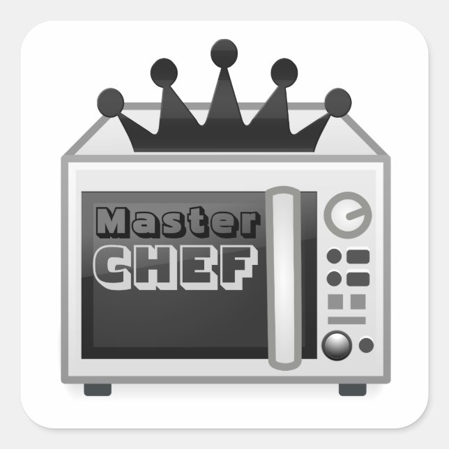 Microwave Master Chef Fyrkantigt Klistermärke (Framsida)