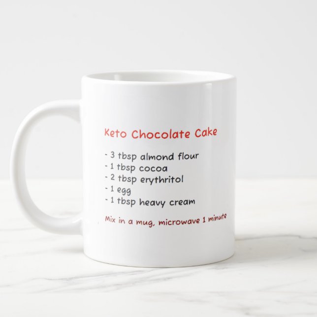 Microwave Mugg (Keto Brownie Chocolate Cake Recipe Jumbo Mugg (Vänster)