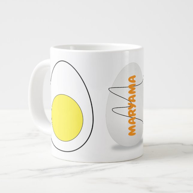 Microwave Omelet Mugg Eggs (Namn & Monogram Gift) Jumbo Mugg (Framsida vänster)
