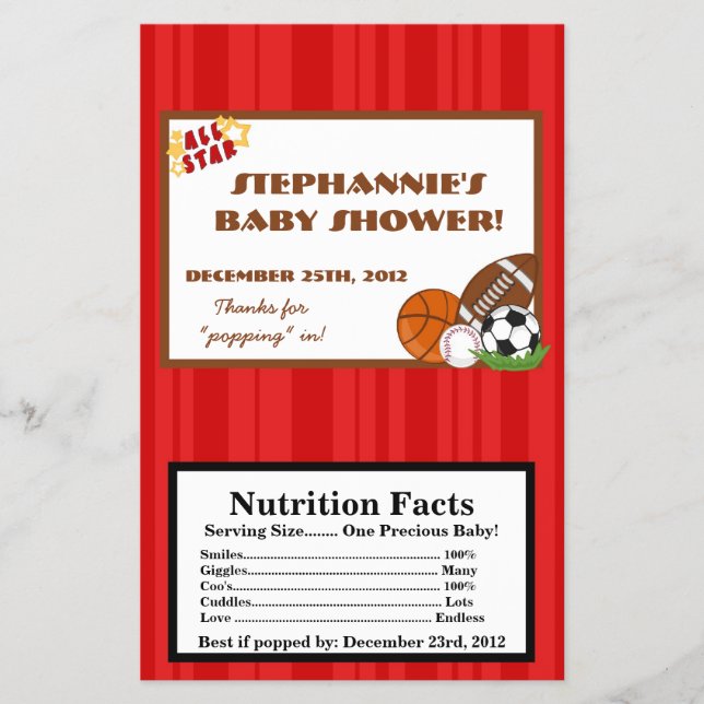 Microwave Popcorn Wrapper All-Star Red Flygblad (Framsidan)