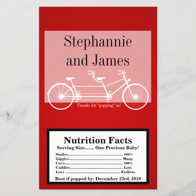 Microwave Popcorn Wrapper Crimson Red Dubbla Bike Flygblad (Framsidan)