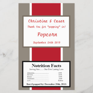 Microwave Popcorn Wrapper Crimson Red Grått Bg Whi Flygblad
