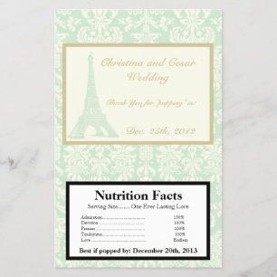 Microwave Popcorn Wrapper Damask Paris Flygblad