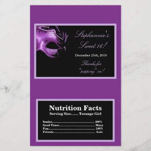 Microwave Popcorn Wrapper Sweet 16 Lila Lilac Flygblad