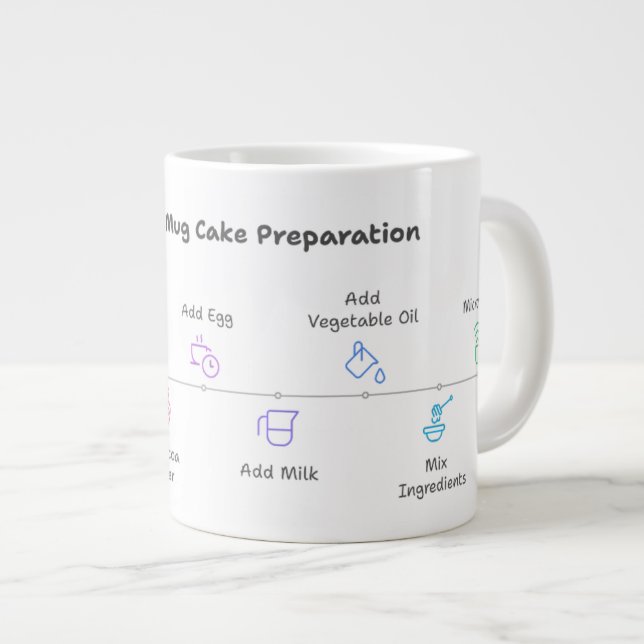 Microwave Säker Mugg med Easy Chocolate Cake Recip Jumbo Mugg (Framsida höger)