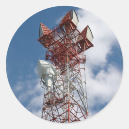 Microwave Telecommunications Torn Runt Klistermärke