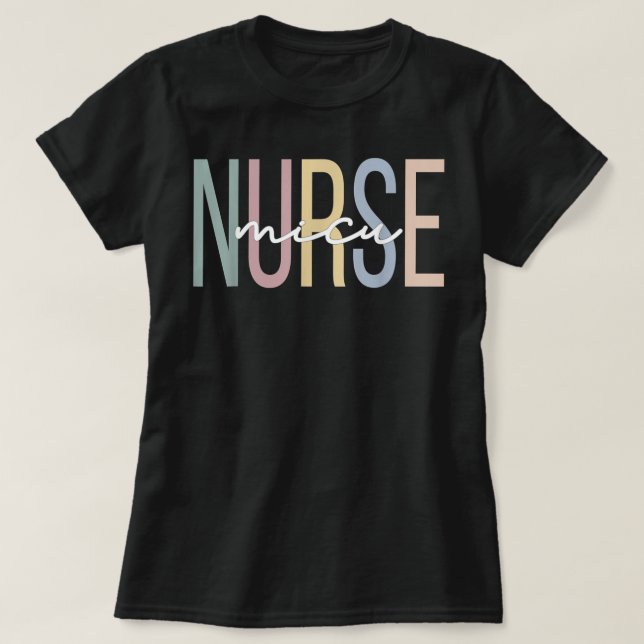 MICU Nurse Boho Medical Intensive Care Unit  T Shirt (Design framsida)