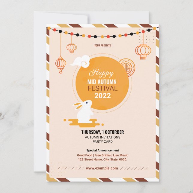 Mid Autumn Festival Flyer Inbjudningar (Framsida)