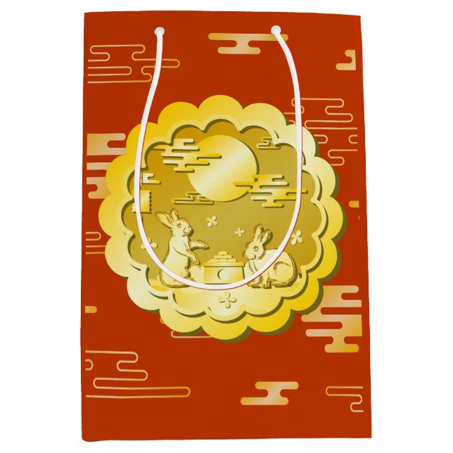 Mid Autumn Festival Guld Moonkaka Måne Rabbit (Framsidan)