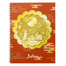 Mid Autumn Festival Guld Moonkaka Måne Rabbit Anteckningsbok