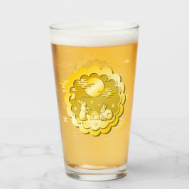 Mid Autumn Festival Guld Moonkaka Måne Rabbit Glaskopp