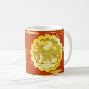 Mid Autumn Festival Guld Moonkaka Måne Rabbit Kaffemugg