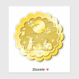 Mid Autumn Festival Guld Moonkaka Måne Rabbit Klistermärken