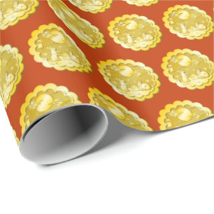 Mid Autumn Festival Guld Moonkaka Måne Rabbit Presentpapper