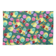 Mid Autumn festival måne cakes teal Kitchen Towel