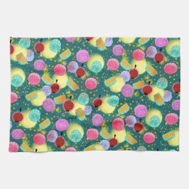 Mid Autumn festival måne cakes teal Kitchen Towel Kökshandduk