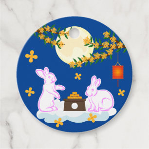 Mid Autumn Festival Måne Rabbit Moonkaka Osmanthus Gåvor Etiketter