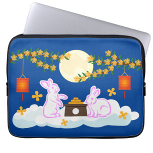 Mid Autumn Festival Måne Rabbit Moonkaka Osmanthus Laptop Fodral