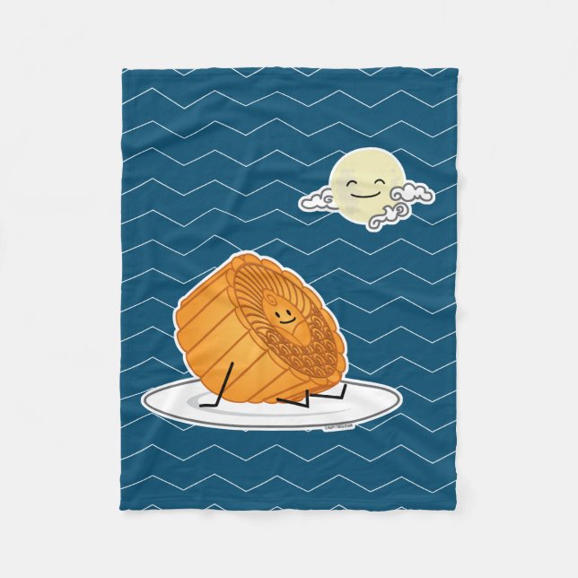 Mid Autumn Festival Måne tårta - månmoonkakor förb Fleecefilt (Framsidan)