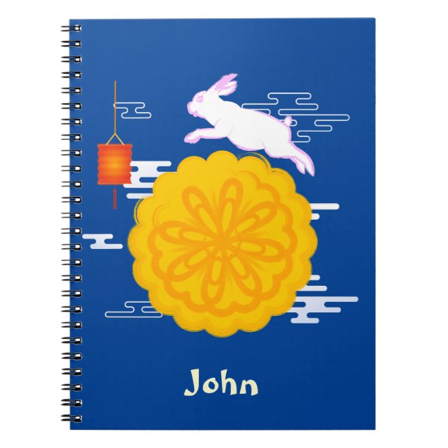 Mid Autumn Festival Moonkaka Jumping Måne Rabbit Anteckningsbok (Framsidan)