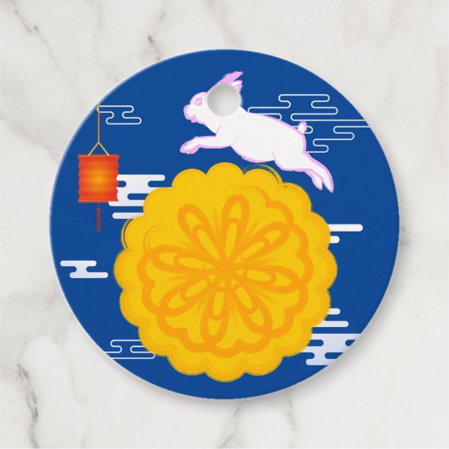 Mid Autumn Festival Moonkaka Jumping Måne Rabbit Gåvor Etiketter (Framsida)