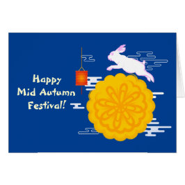 Mid Autumn Festival Moonkaka Jumping Måne Rabbit Hälsningskort