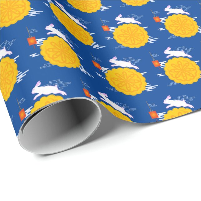 Mid Autumn Festival Moonkaka Jumping Måne Rabbit Presentpapper (Rullad Hörn)