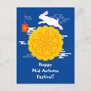 Mid Autumn Festival Moonkaka Jumping Måne Rabbit Vykort