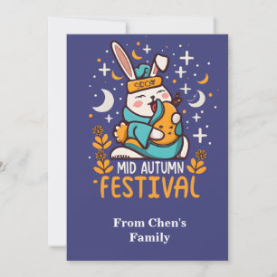 Mid Autumn Festival Rabbit MoonCake Julkort