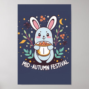Mid Autumn Festival Rabbit Poster