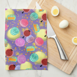 Mid Autumn-festivalen lavender Kitchen Towel Kökshandduk