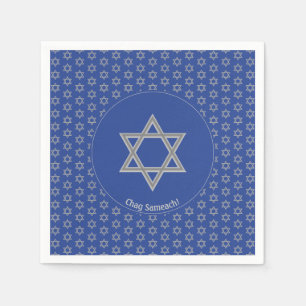 Mid Blue Anpassade STAR OF DAVID Papper Pappersservett