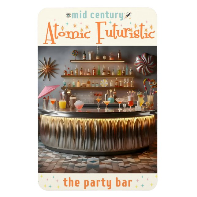 Mid Centres atomFuturistiska Party Pub Magnet (Vertikal)