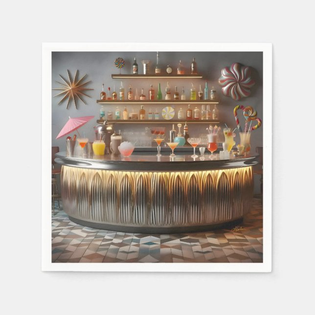 Mid Centres atomFuturistiska Party Pub Pappersservett (Framsidan)