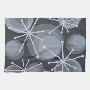 Mid Centres Circles Starbursts Slate Kökshandduk