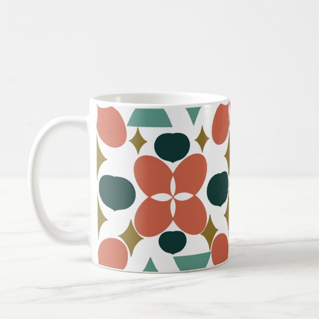 Mid Centres Flower Diamond Mönster Kaffemugg (Vänster)
