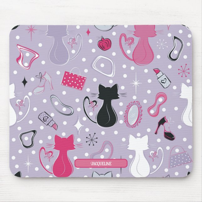 Mid Centres Lila Heart Cats Musmatta (Framsidan)