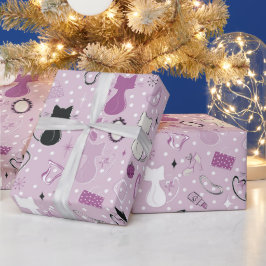 Mid Centres Lila Heart Cats Presentpapper