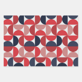 Mid Centres Modern Abstrakt Mönster Burgundy and B