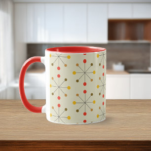 Mid Centres Modern Atomic Age Abstrakt Mönster Mugg